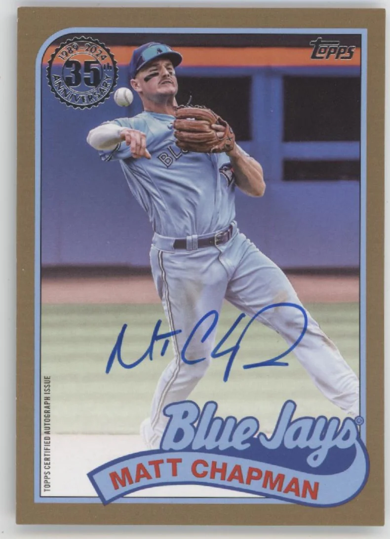 Matt Chapman 2024 Topps 35th '89 Gold Auto 12/50 #89BA-MC