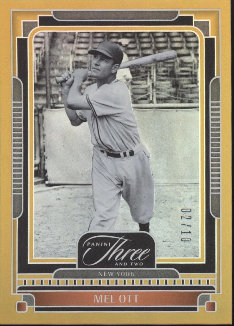 Mel Ott 2025 Panini Three & Two Gold Foil 02/10 #23