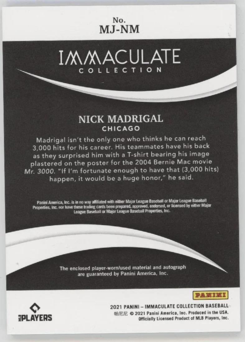 2080-nick-madrigal-2021-panini-immaculate-collection-swatch-rc-auto-04-25-mj-nm-2.webp Nick Madrigal 2021 Panini Immaculate Collection Swatch RC Auto 04/25 #MJ-NM