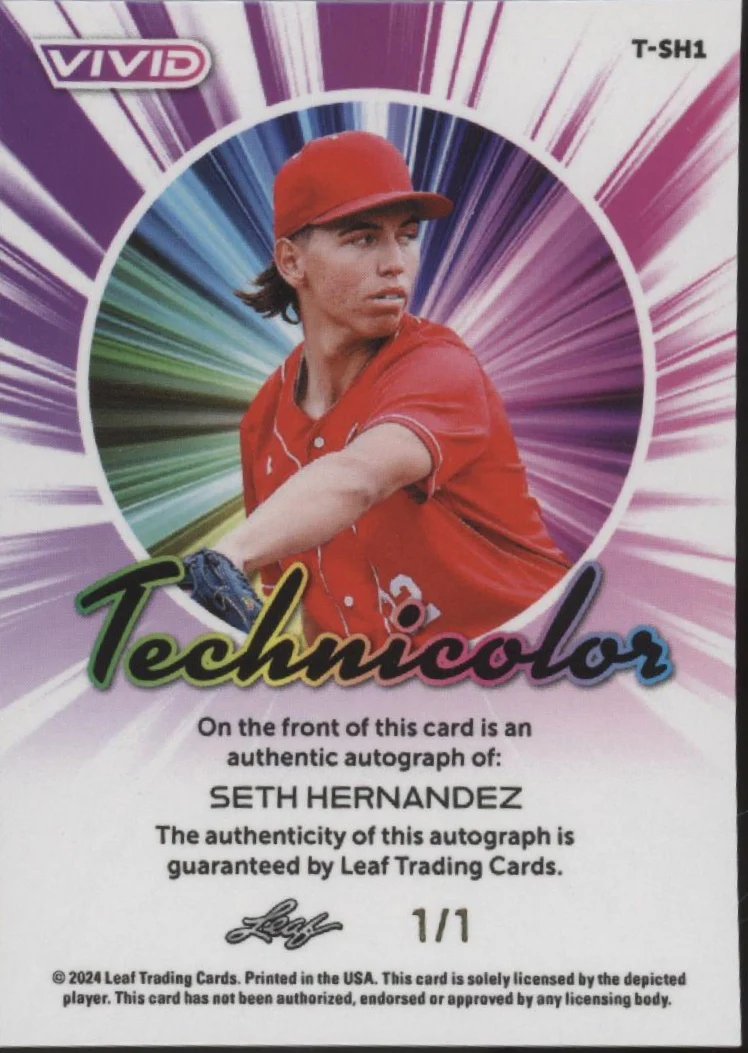 Seth Hernandez 2024 Leaf Vivid Technicolor Auto 1/1 #T-SH1