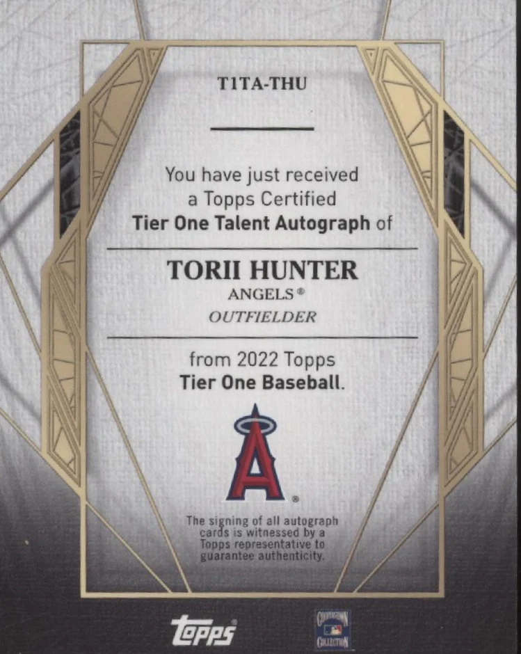 2105-torii-hunter-2022-topps-tier-one-talent-auto-125-299-t1ta-thu-2.webp Torii Hunter 2022 Topps Tier One Talent Auto 125/299 #T1TA-THU