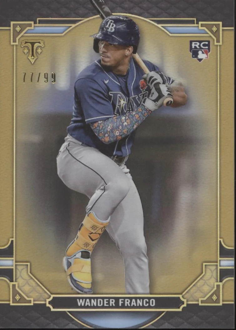 2110-wander-franco-2022-topps-triple-threads-gold-rc-77-99-100-1.webp Wander Franco 2022 Topps Triple Threads Gold RC 77/99 #100
