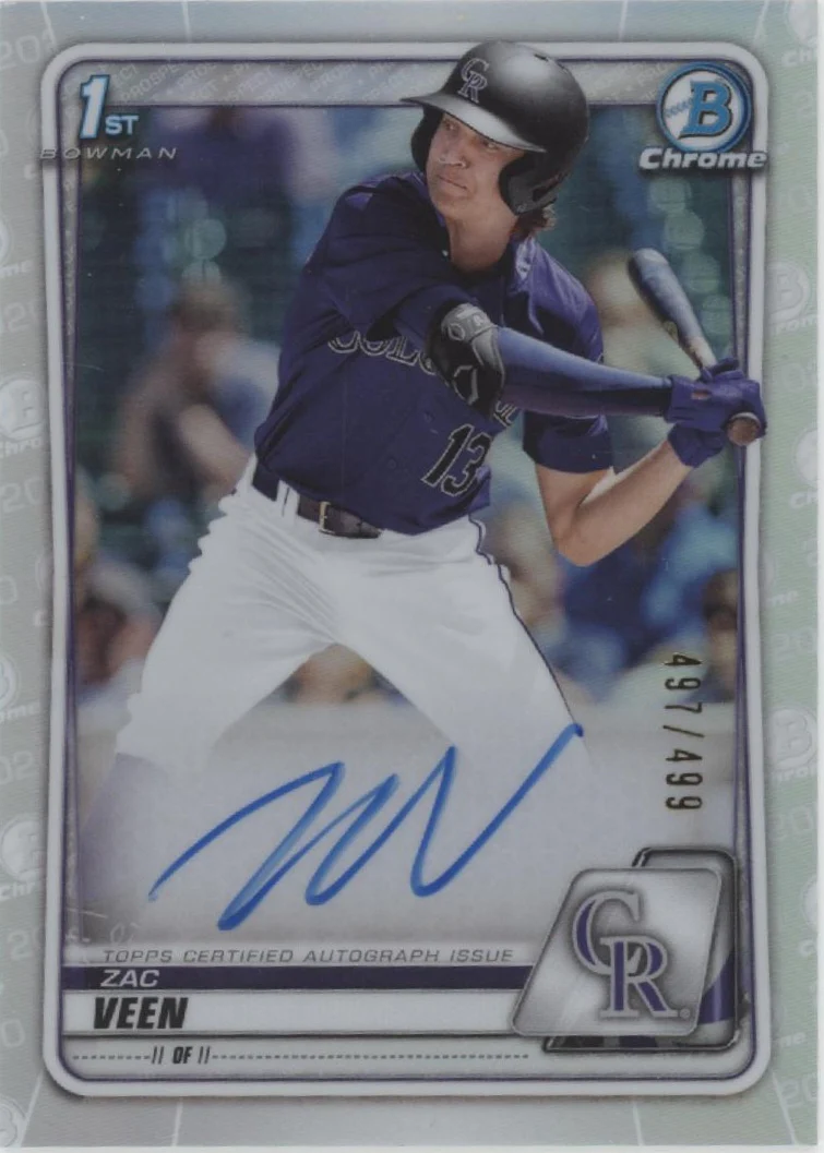 2116-zac-veen-2020-bowman-chrome-prospects-refractor-auto-497-499-cda-zv-1.webp Zac Veen 2020 Bowman Chrome Prospects Refractor Auto 497/499 #CDA-ZV