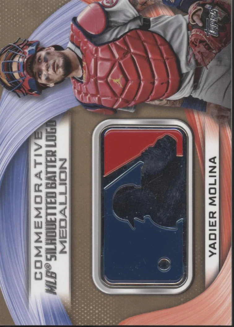 Yadier Molina 2022 Topps Series 1 Commemorative Silhouetted Gold Logo Medallion 12/75