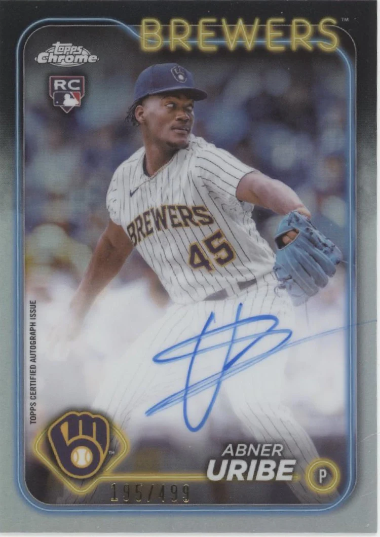 2140-abner-uribe-2024-topps-chrome-refractor-rc-auto-195-499-ra-au-1.webp Abner Uribe 2024 Topps Chrome Refractor RC Auto 195/499 #RA-AU