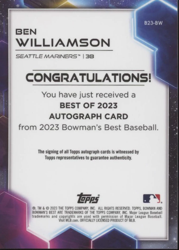 2150-ben-williamson-2023-bowman-s-best-blue-refractor-auto-050-150-b23-bw-2.webp Ben Williamson 2023 Bowman's Best Blue Refractor Auto 050/150 #B23-BW
