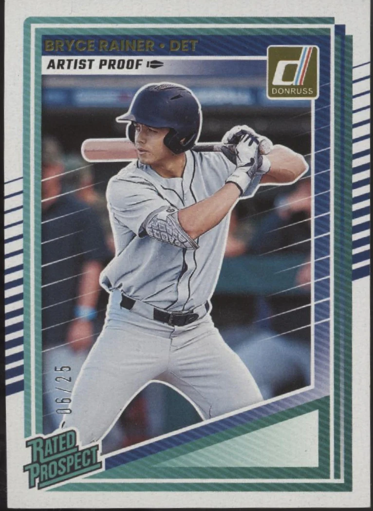 2158-bryce-rainer-2025-panini-donruss-rated-prospect-artist-proof-06-25-189-1.webp Bryce Rainer 2025 Panini Donruss Rated Prospect Artist Proof 06/25 #189