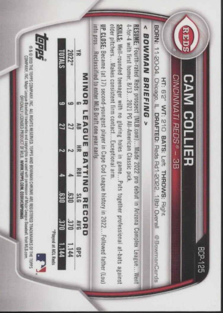 2169-cam-collier-2023-bowman-chrome-aqua-lunar-rock-refractor-097-125-bcp-125-2.webp Cam Collier 2023 Bowman Chrome Aqua Lunar Rock Refractor 097/125 #BCP-125