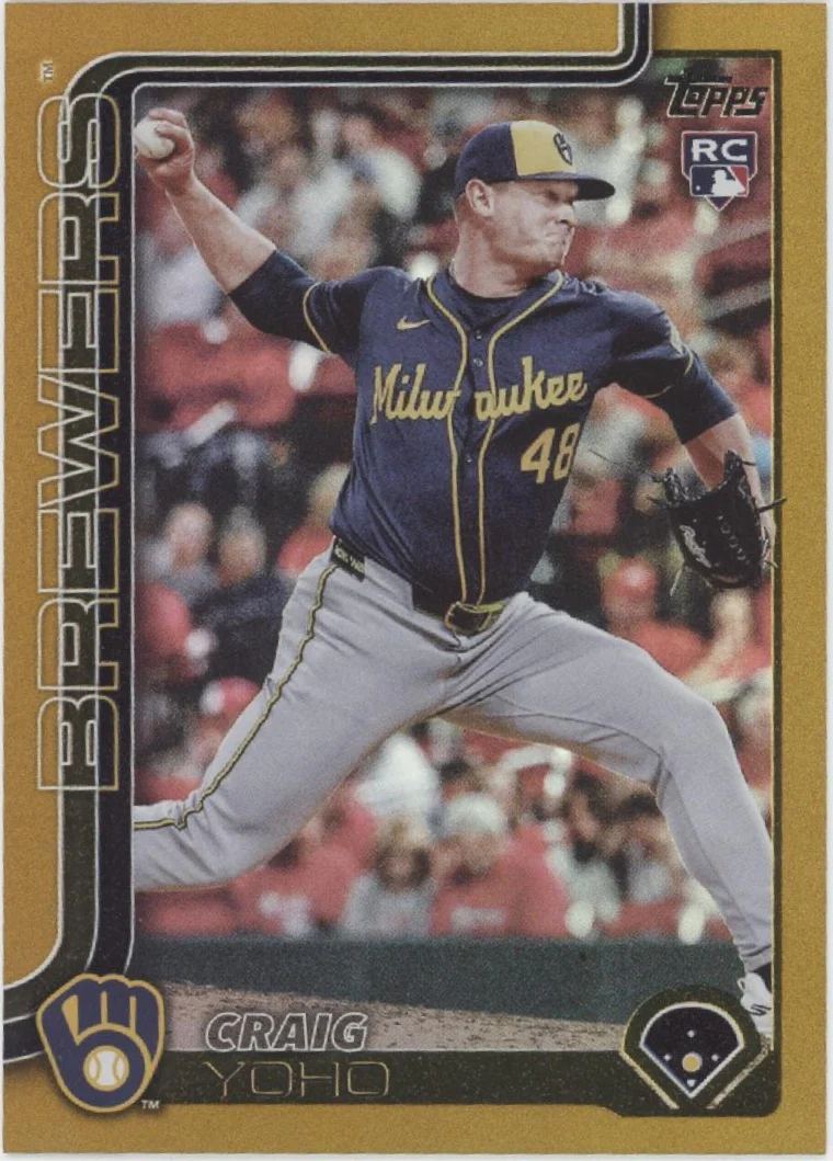 2180-craig-yoho-2025-topps-update-series-gold-holo-rc-10-50-us261-1.webp Craig Yoho 2025 Topps Update Series Gold Holo RC 10/50 #US261