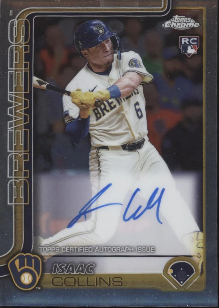 2213-isaac-collins-2025-topps-chrome-rc-auto-ra-ic-1.webp Isaac Collins 2025 Topps Chrome RC Auto #RA-IC