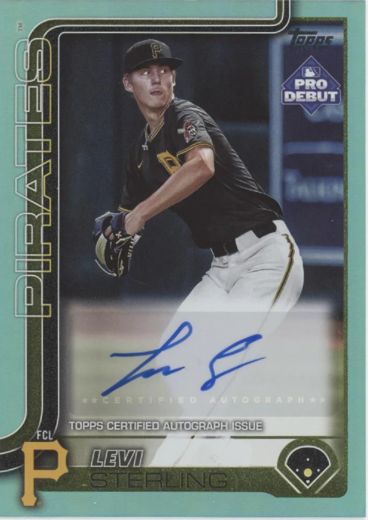 Levi Sterling 2025 Topps Pro Debut Auto Aqua Holo 11/75 #PD-34