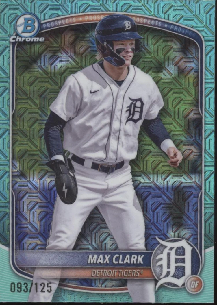 2259-max-clark-2025-bowman-chrome-prospects-aqua-mojo-refractor-093-125-bcp-24-1.webp Max Clark 2025 Bowman Chrome Prospects Aqua Mojo Refractor 093/125 #BCP-24