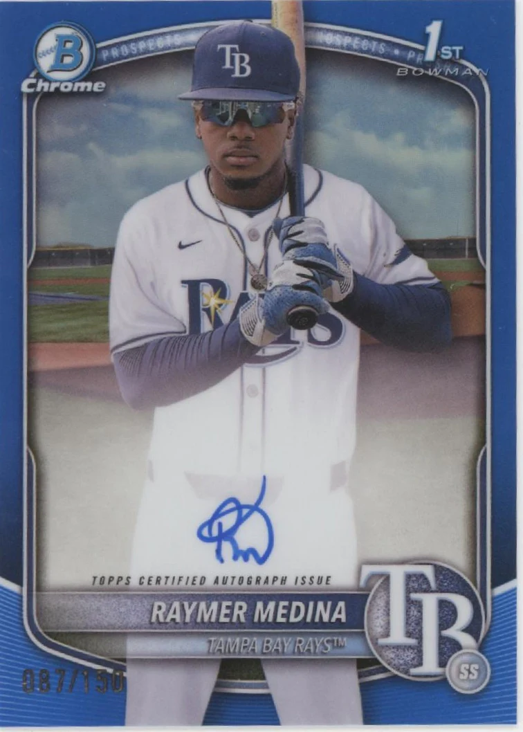 2281-raymer-medina-2025-bowman-chrome-prospects-blue-refractor-auto-087-150-cpa-rm-1.webp Raymer Medina 2025 Bowman Chrome Prospects Blue Refractor Auto 087/150 #CPA-RM