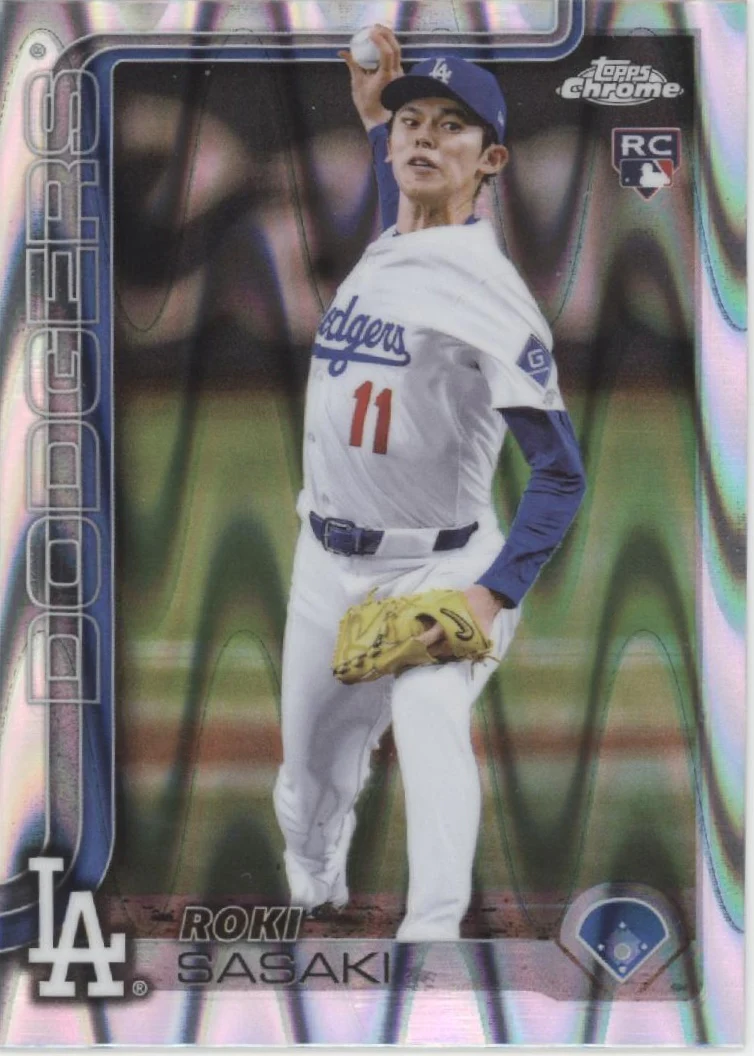 Roki Sasaki 2025 Topps Chrome Ray Wave Refractor RC #217