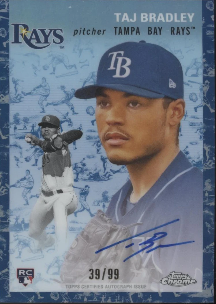 2295-taj-bradley-2023-topps-chrome-platinum-blue-toile-refractor-rc-auto-39-99-1.webp Taj Bradley 2023 Topps Chrome Platinum Blue Toile Refractor RC Auto 39/99