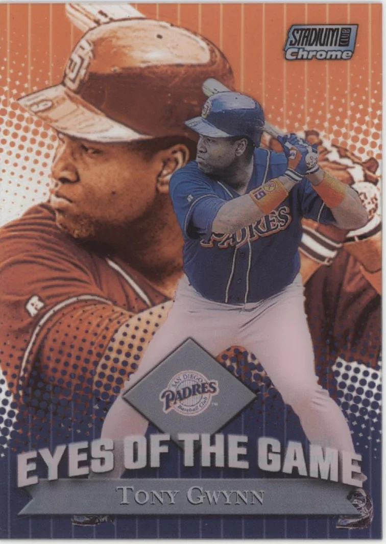 2298-tony-gwynn-2000-topps-stadium-club-chrome-eyes-of-the-game-orange-clear-eg7-1.webp Tony Gwynn 2000 Topps Stadium Club Chrome Eyes of the Game Orange Clear #EG7