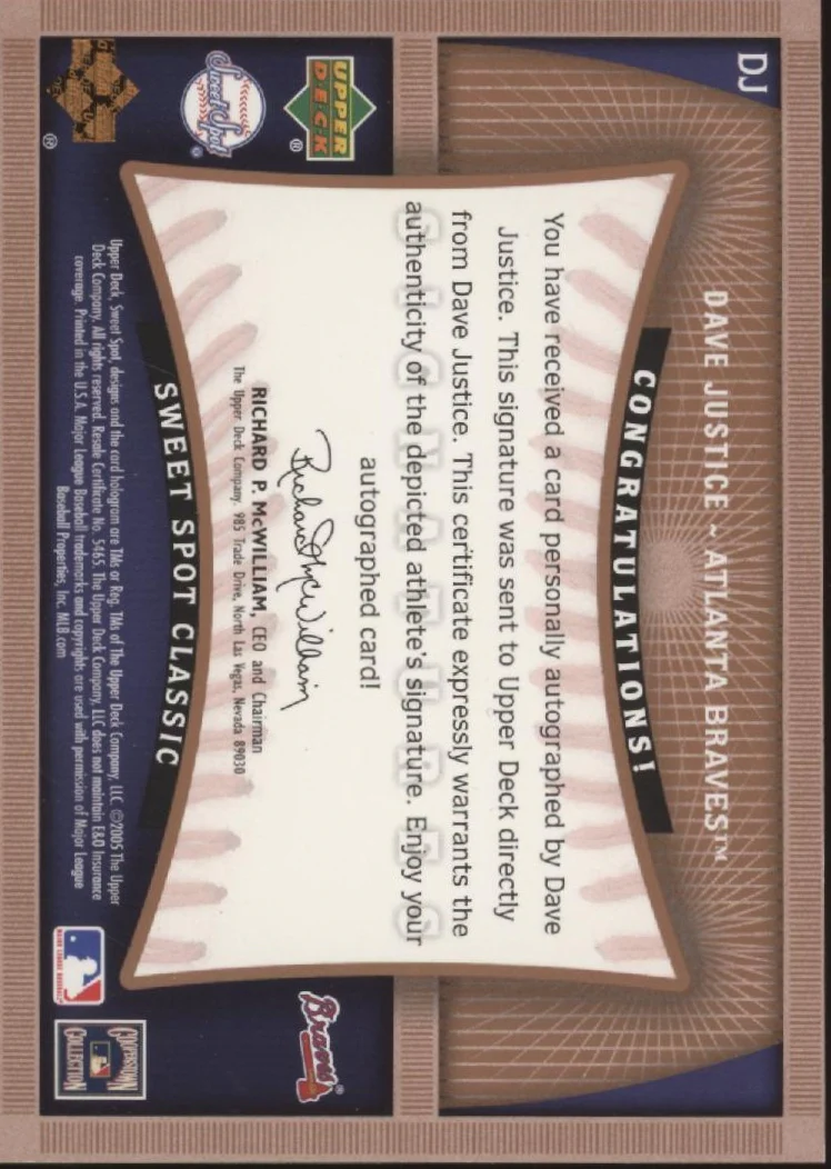 2314-dave-justice-2005-upper-deck-sweet-spot-classic-signatures-ball-relic-auto-dj-2.webp Dave Justice 2005 Upper Deck Sweet Spot Classic Signatures Ball Relic Auto #DJ
