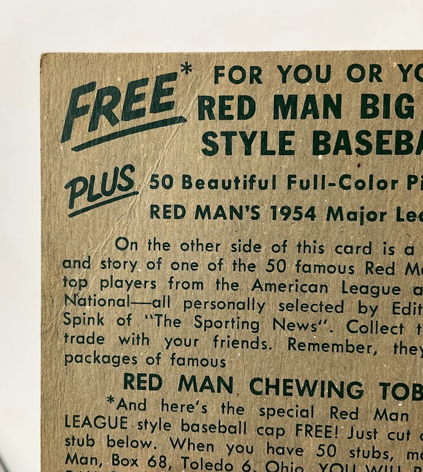 Jim Busby 1954 Red Man #2 Washington Senators VG