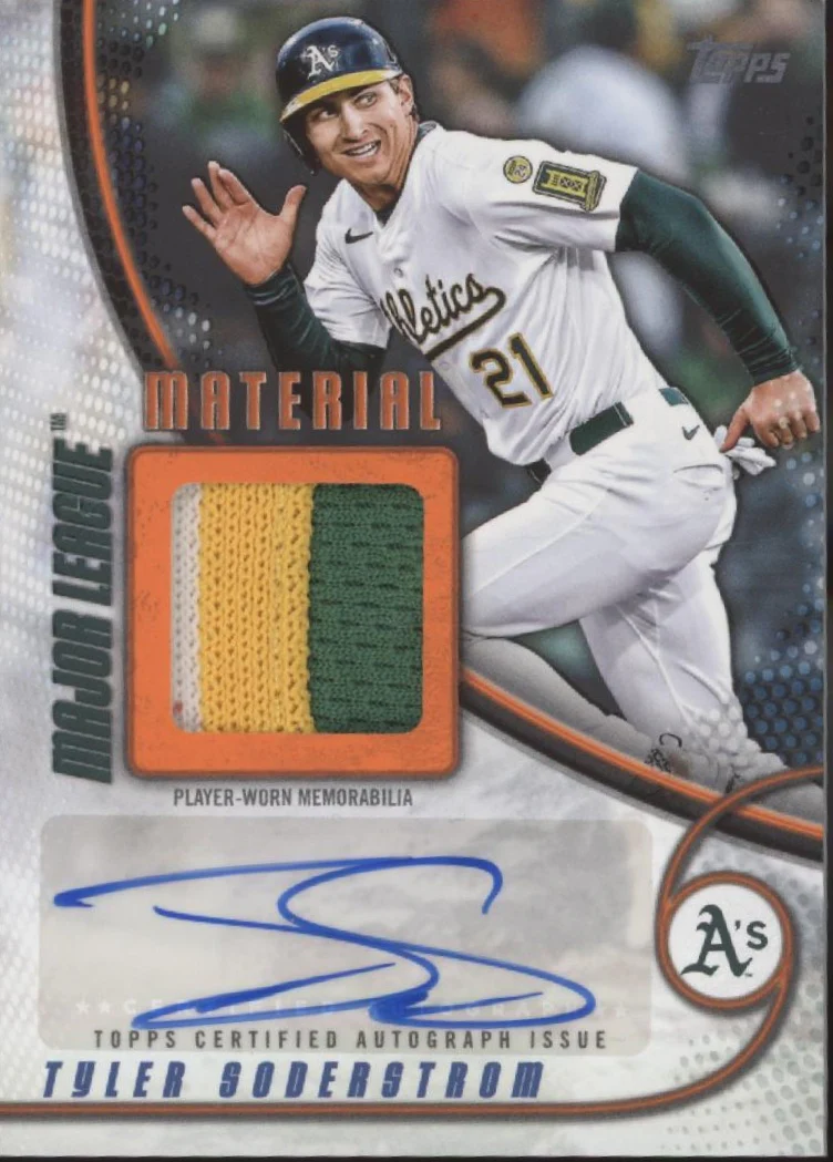 Tyler Soderstrom 2025 Topps Major League Material Swatch Auto 04/25