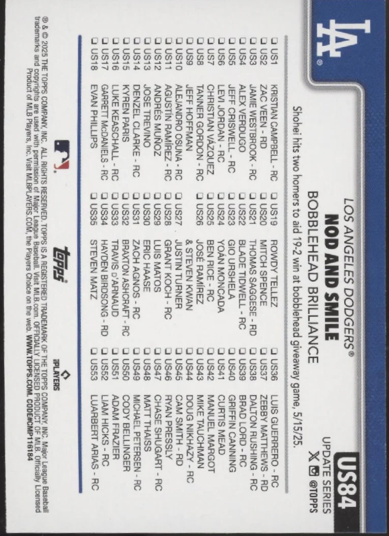 2328-shohei-ohtani-nod-smile-2025-topps-update-series-foilboard-us84-2.webp Shohei Ohtani Nod & Smile 2025 Topps Update Series Foilboard #US84