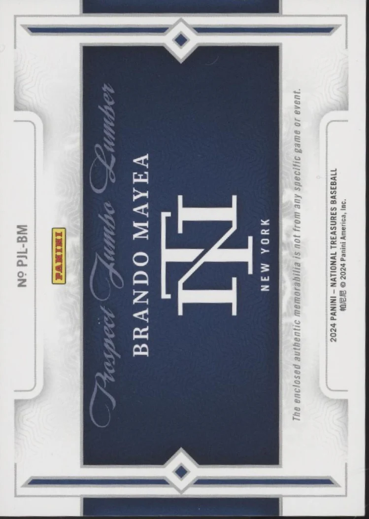 2344-brando-mayea-2024-panini-national-treasures-bat-relic-12-49-pjl-bm-2.webp Brando Mayea 2024 Panini National Treasures Bat Relic 12/49 #PJL-BM