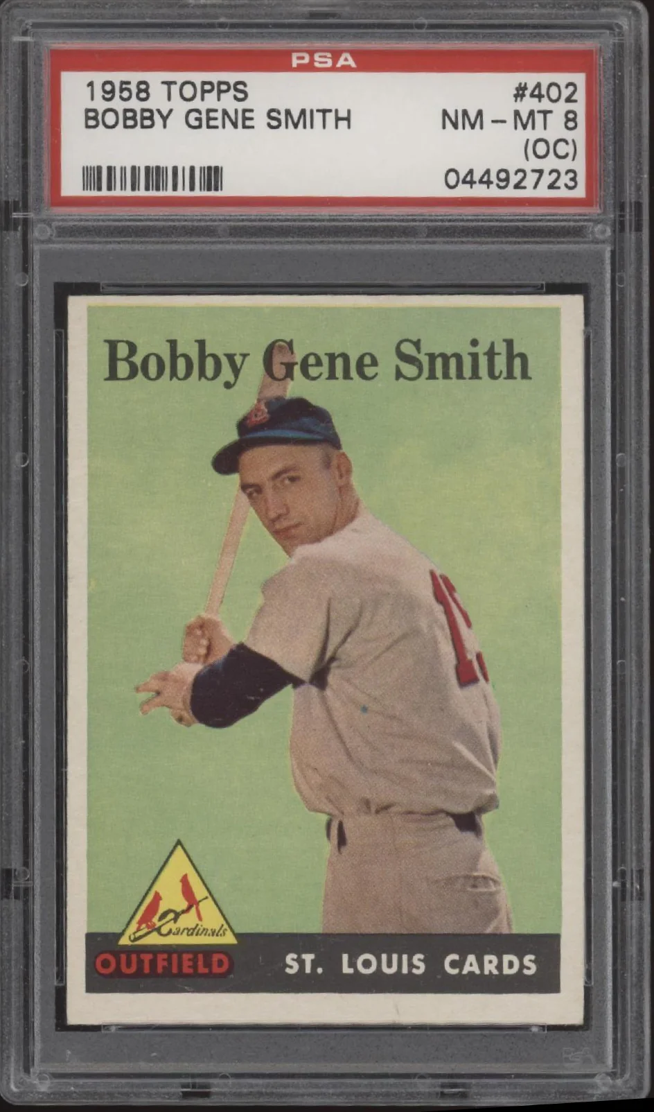 Bobby Gene Smith 1958 Topps #402 PSA 8 (OC)