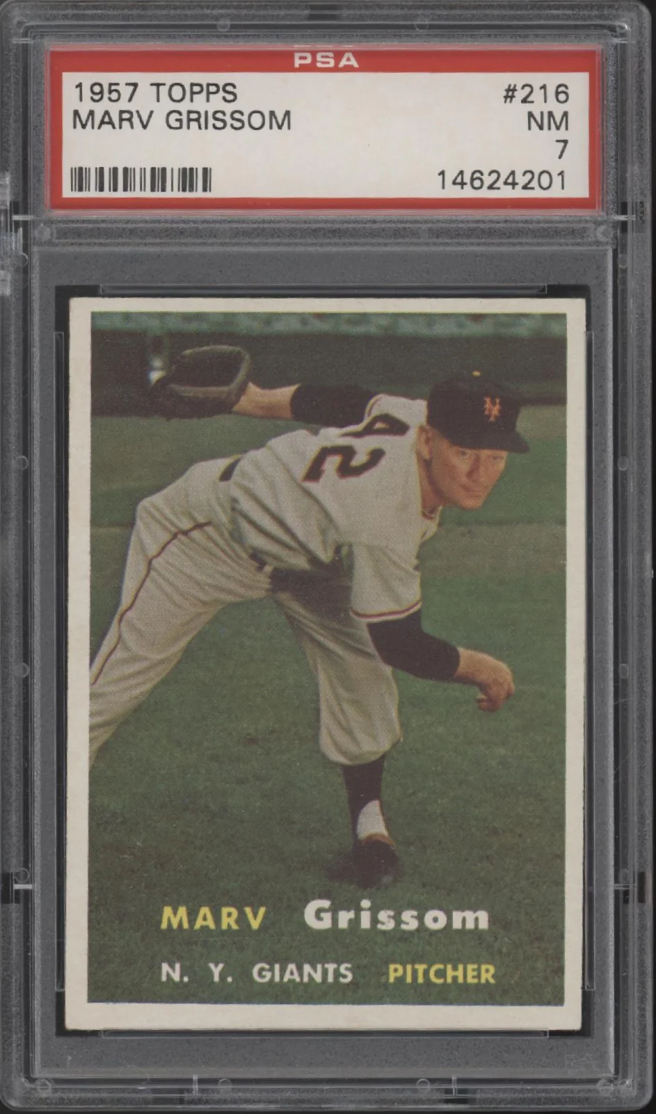 Marv Grissom 1957 Topps #216 PSA 7