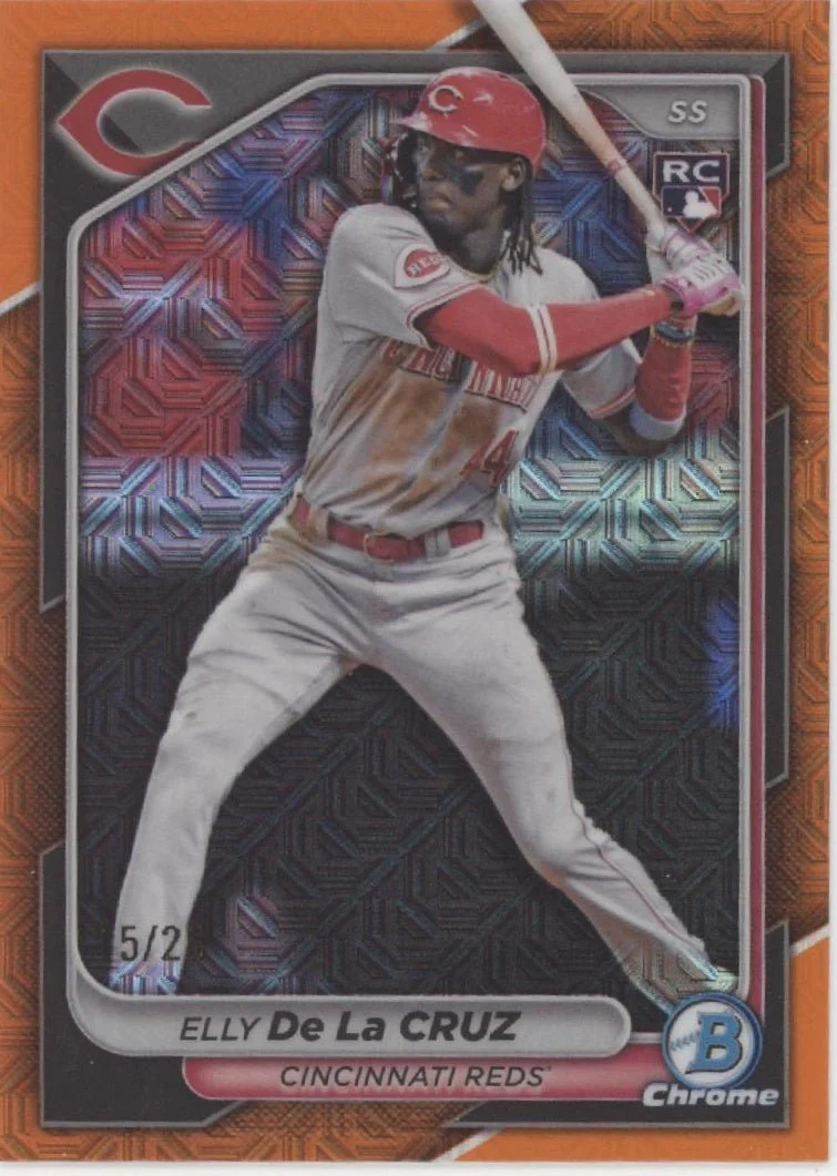 Elly De La Cruz 2024 Bowman Chrome Orange Mojo Refractor RC 15/25 #42