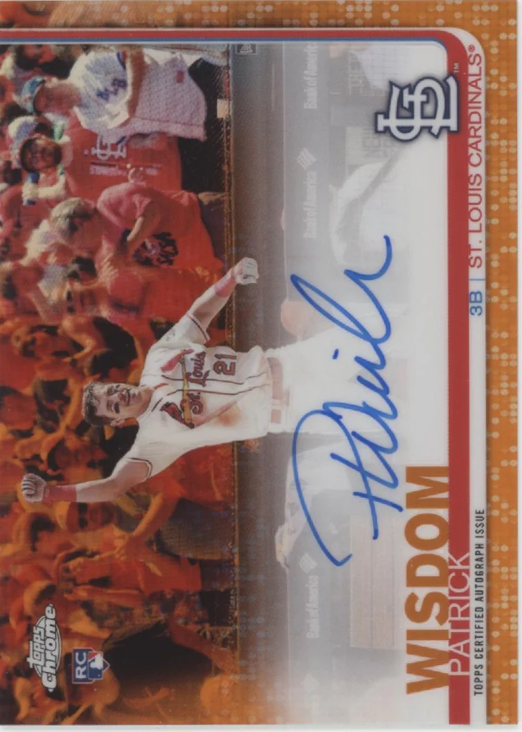 Patrick Wisdom 2019 Topps Chrome Orange Refractor RC Auto 09/25 #RA-PW