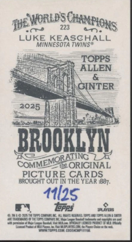 2429-luke-keaschall-2025-topps-allen-ginter-mini-brooklyn-back-rc-11-25-223-2.webp Luke Keaschall 2025 Topps Allen & Ginter Mini Brooklyn Back RC 11/25 #223