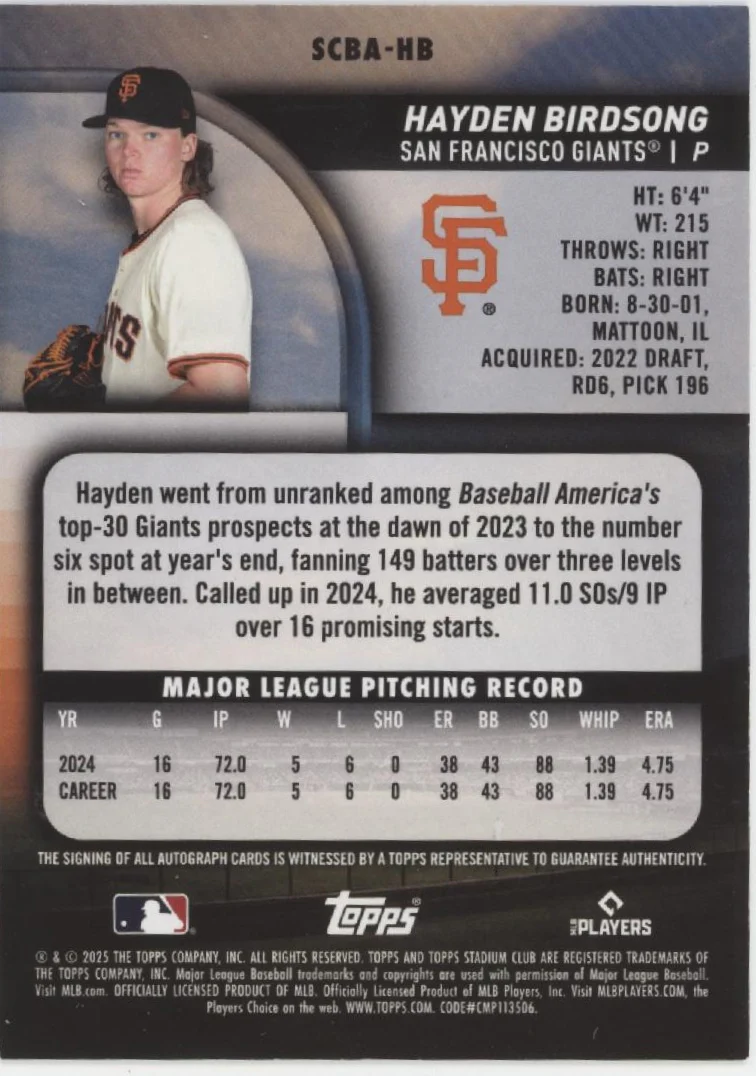 2443-hayden-birdsong-2025-topps-stadium-club-yellow-rc-auto-scba-hb-2.webp Hayden Birdsong 2025 Topps Stadium Club Yellow RC Auto #SCBA-HB