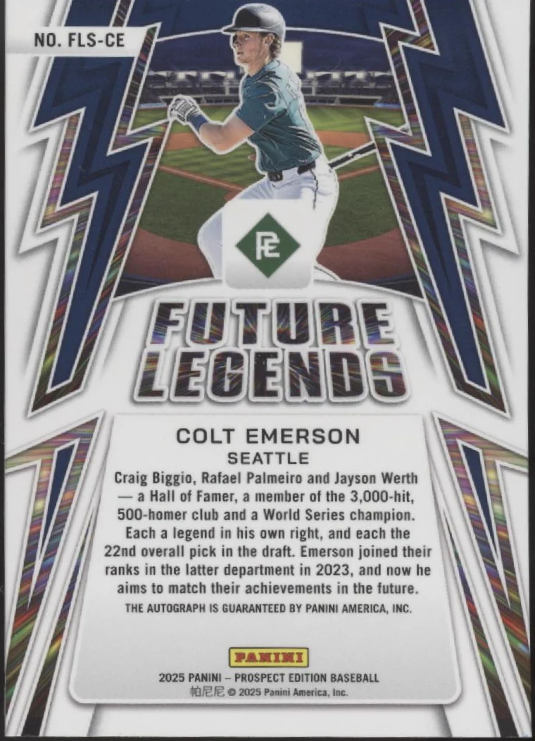 Colt Emerson 2025 Panini Prospect Edition Future Legends Auto #FLS-CE