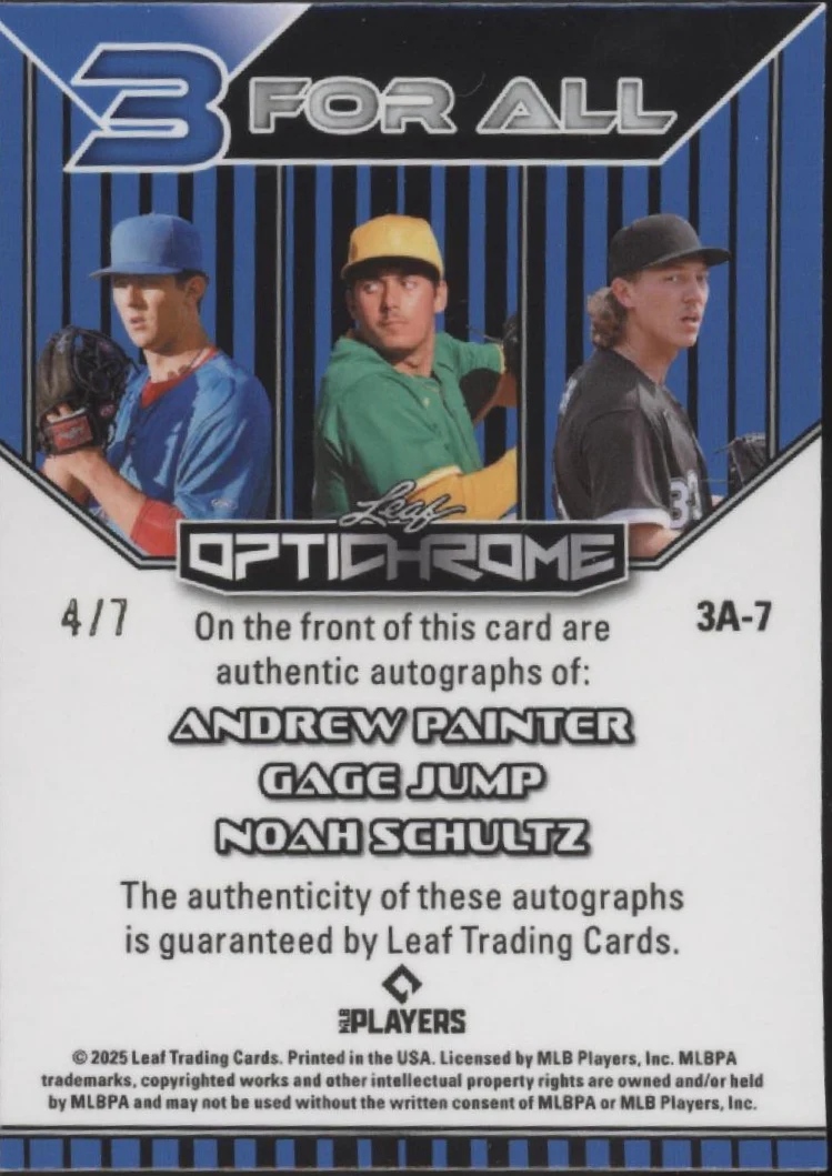 Painter / Jump / Schultz 2025 Leaf Optichrome 3 For All Autos 4/7 #3A-7