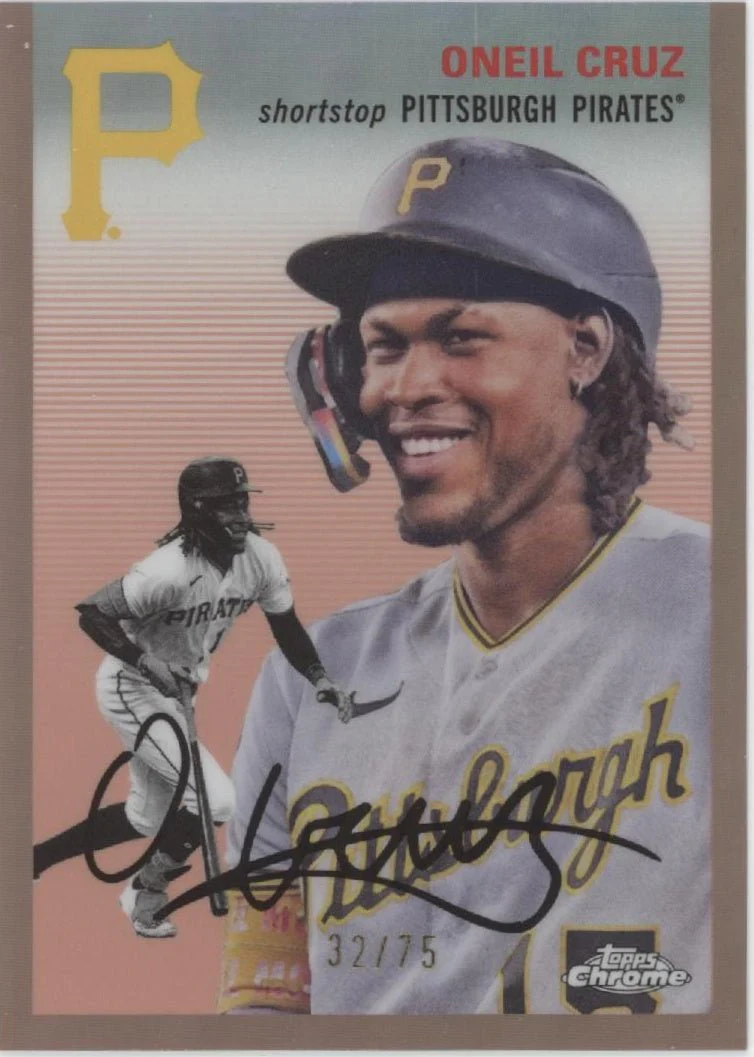 Oneil Cruz 2023 Topps Chrome Platinum Anniversary Rose Gold Refractor 32/75 #395