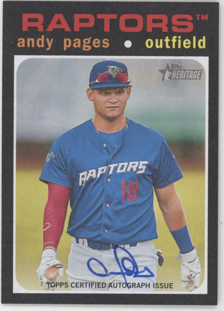 Andy Pages 2020 Topps Heritage Black Auto #ROA-AP