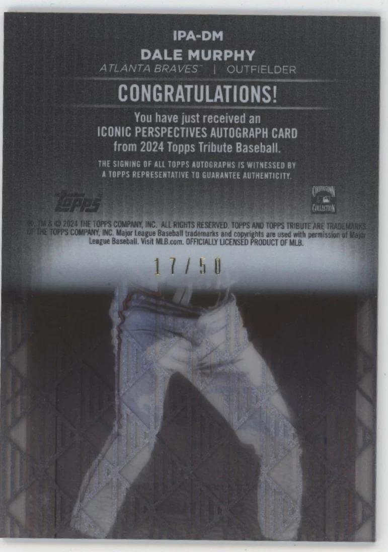 Dale Murphy 2024 Topps Tribute Auto 17/50 #IPA-DM