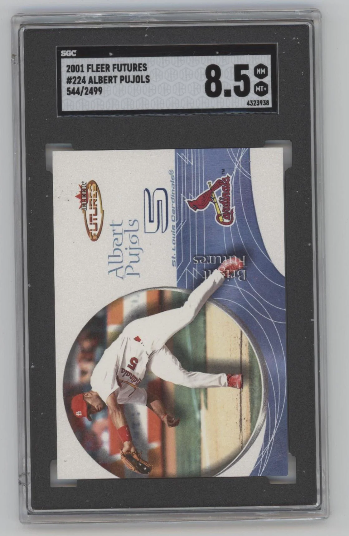 Albert Pujols 2001 Fleer Futures RC 544/2499 #224 SGC 8.5