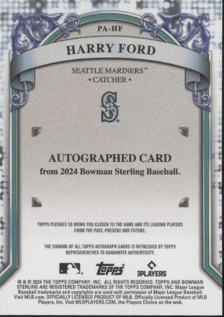 Harry Ford 2024 Bowman Sterling Auto 032/100 #PA-HF