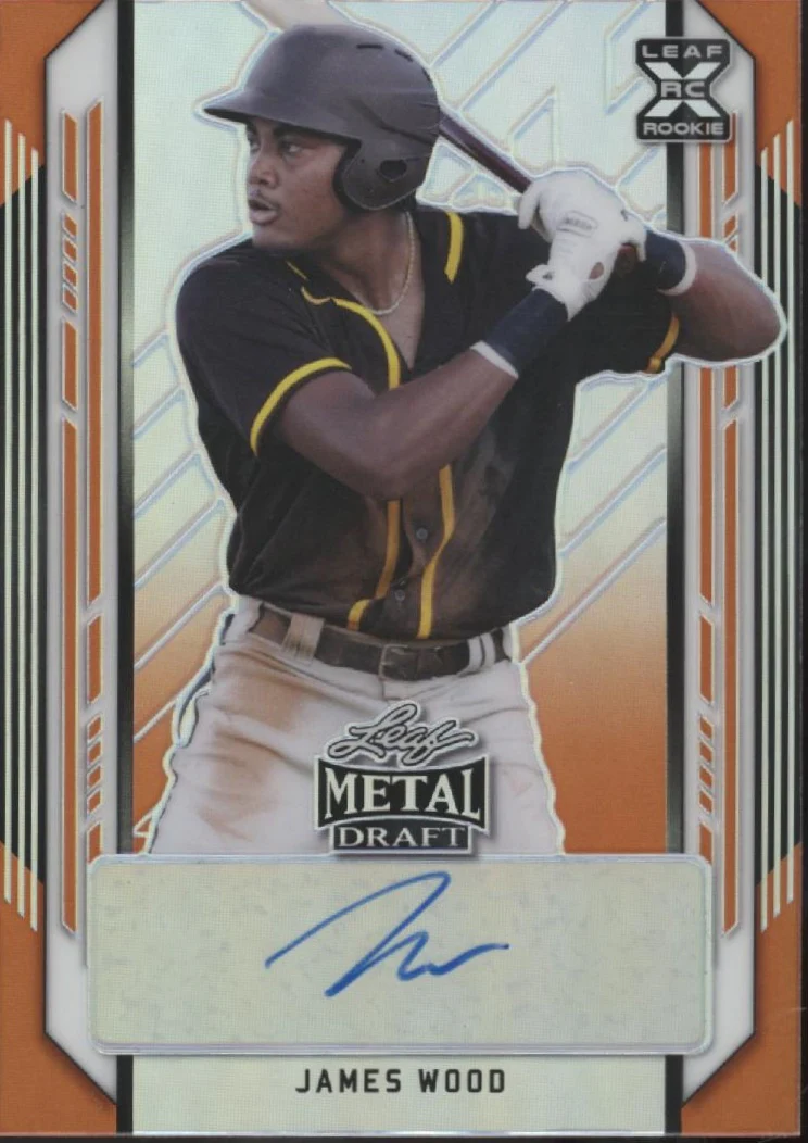 James Wood 2021 Leaf Metal Draft Orange Refractor RC Auto 1/7 #BA-JW2