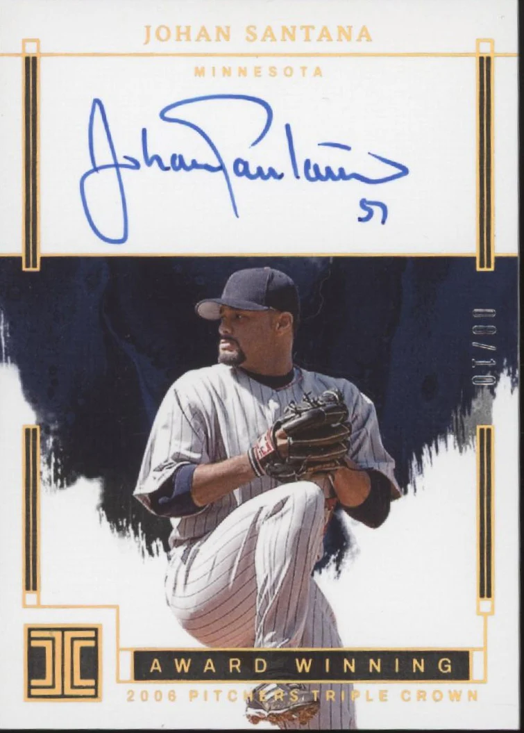 Johan Santana 2024 Panini Impeccable Award Winning Auto 08/10 #AWA-JS