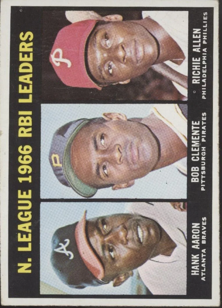 Aaron / Clemente / Allen 1967 Topps RIB Leaders #67 EX