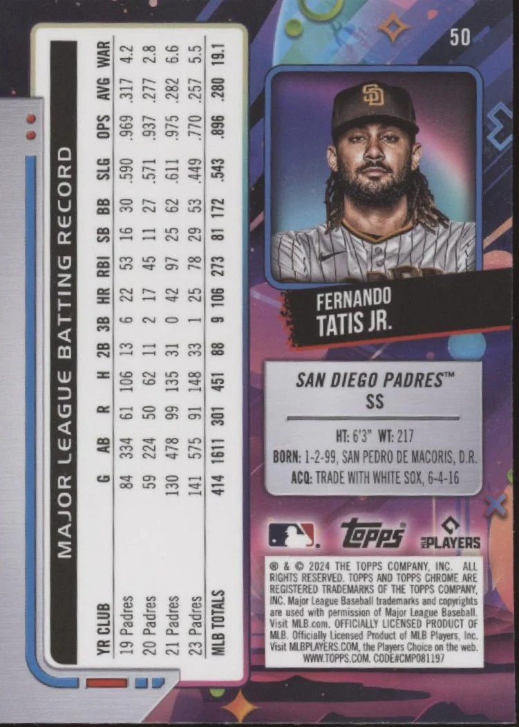 Fernando Tatis Jr. 2024 Topps Cosmic Chrome Scope Refractor #50