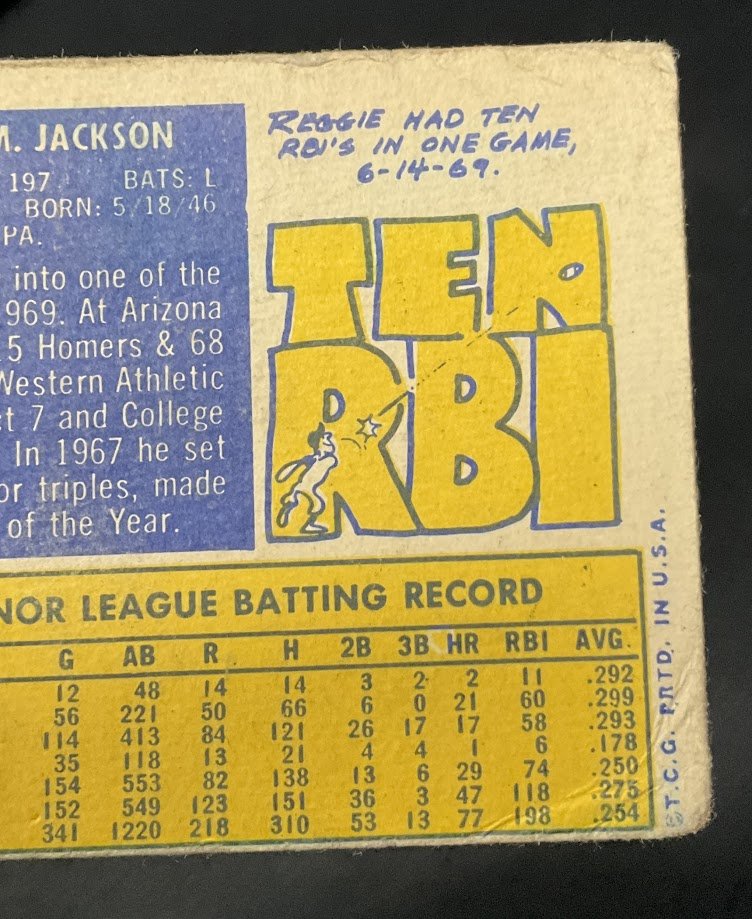 Reggie Jackson 1970 Topps #140 Oakland Athletics GD
