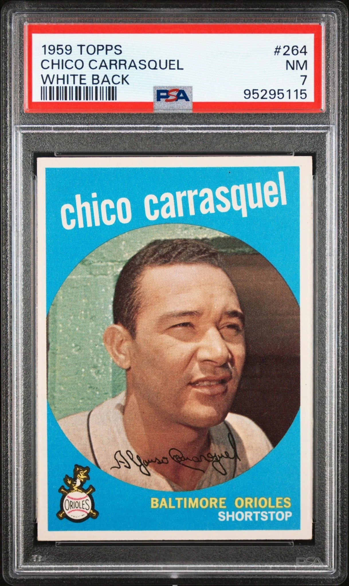 Chico Carrasquel 1959 Topps White Back #264 PSA 7