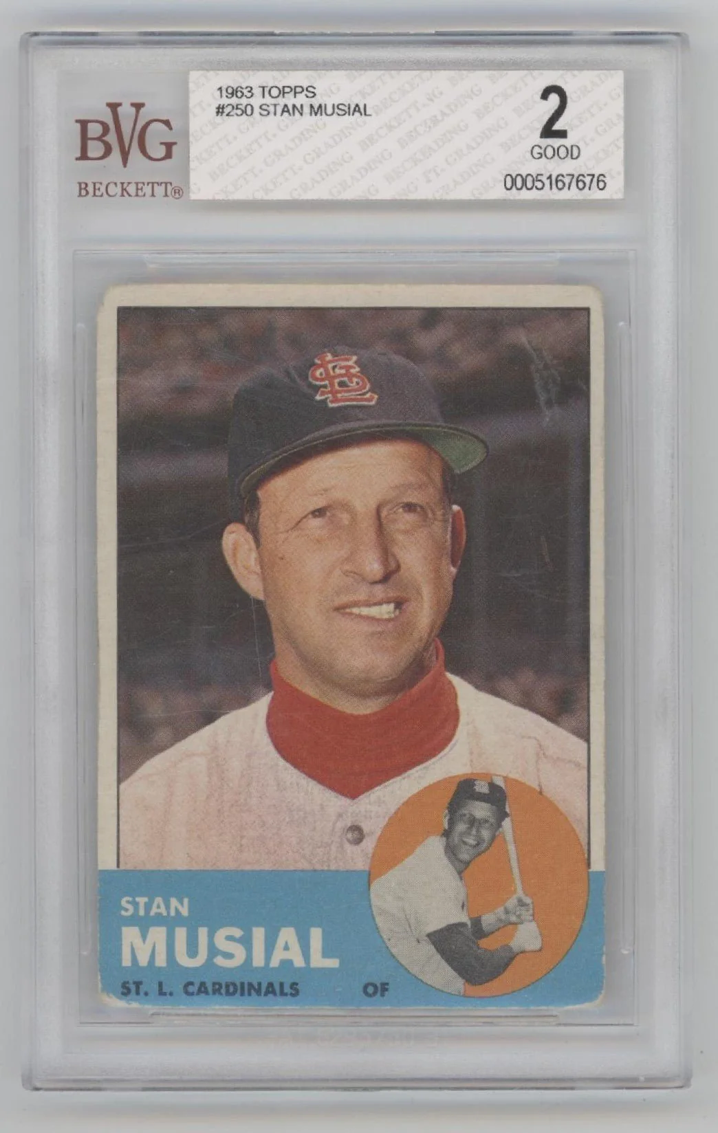 Stan Musial 1963 Topps #250 Beckett 2