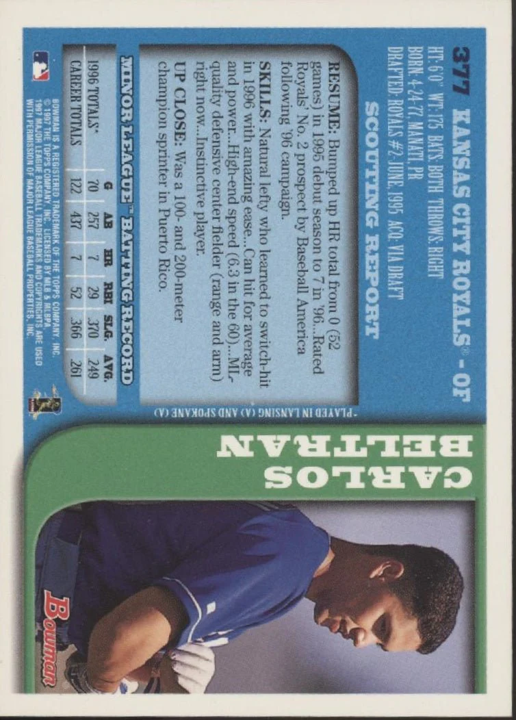 Carlos Beltran 1997 Bowman #377