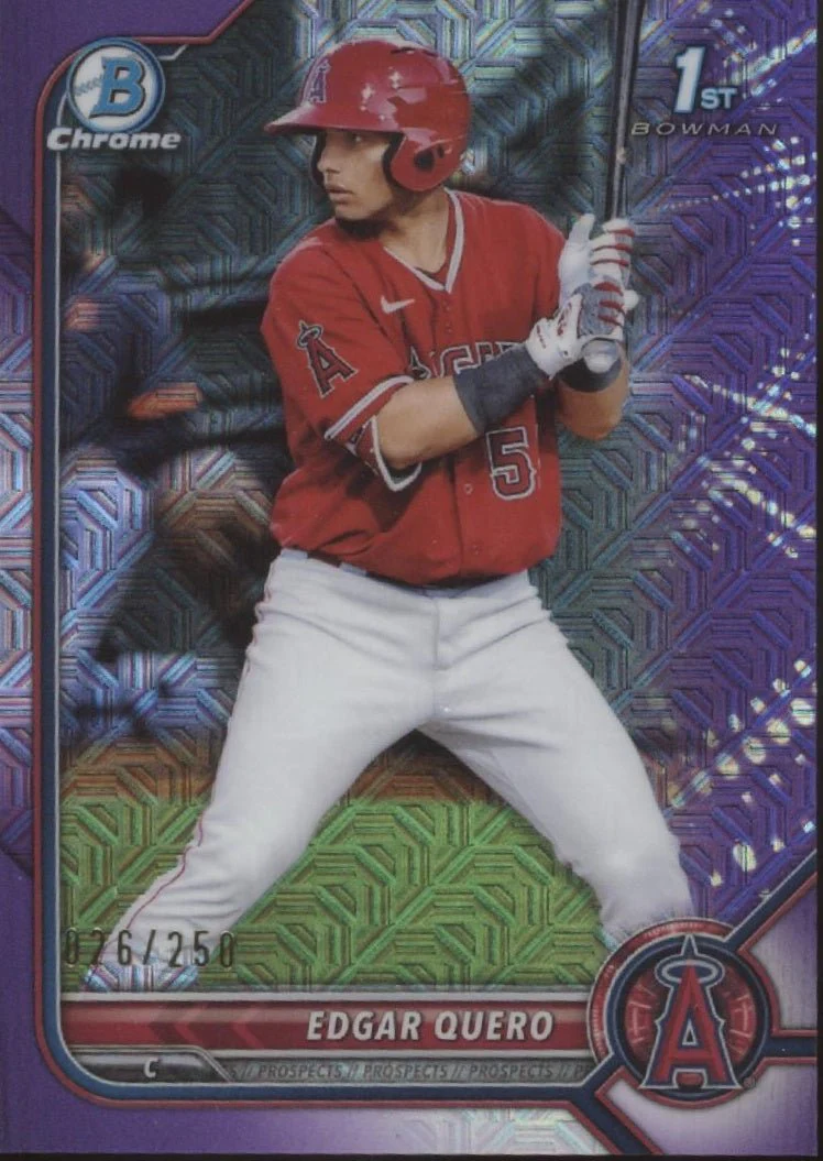Edgar Quero 2022 Bowman Chrome Prospects Purple Mojo Refractor 026/250 #BCP-123