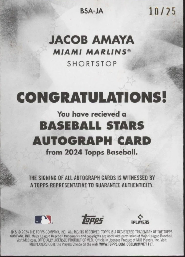 322-jacob-amaya-2024-topps-stars-red-rc-auto-10-25-bsa-ja-2.webp Jacob Amaya 2024 Topps Stars Red RC Auto 10/25 #BSA-JA