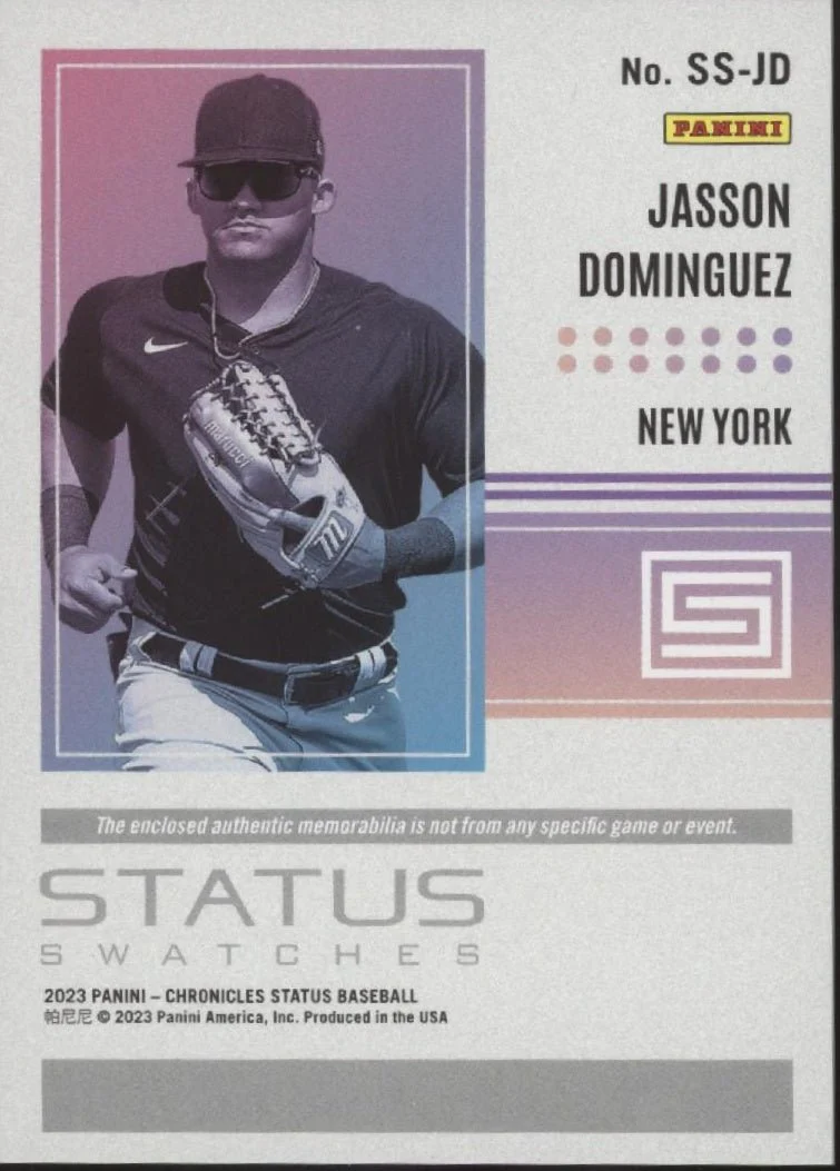 Jasson Dominguez 2023 Panini Chronicles Status Swatches #SS-JD
