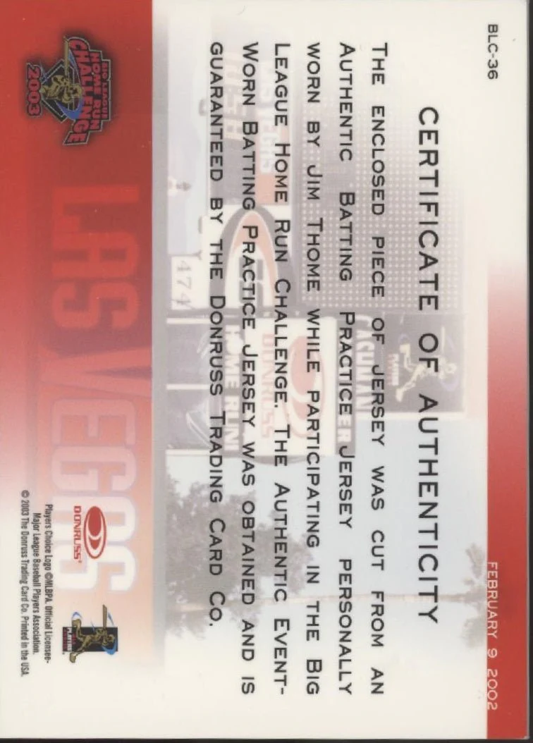 327-jim-thome-2003-donruss-studio-big-league-challenge-swatch-blc-36-2.webp Jim Thome 2003 Donruss Studio Big League Challenge Swatch #BLC-36